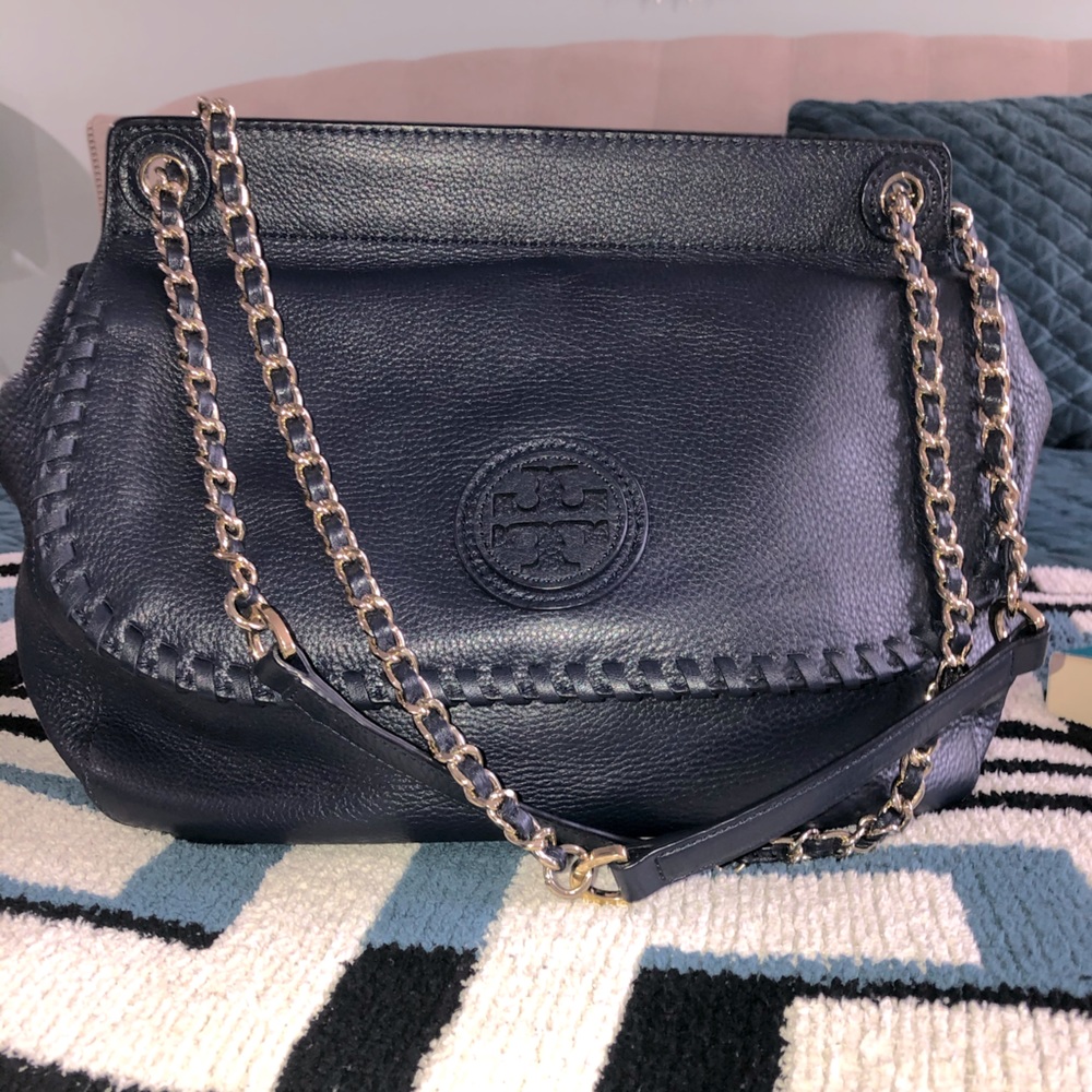 Tory Burch Marion Saddlebag Navy
